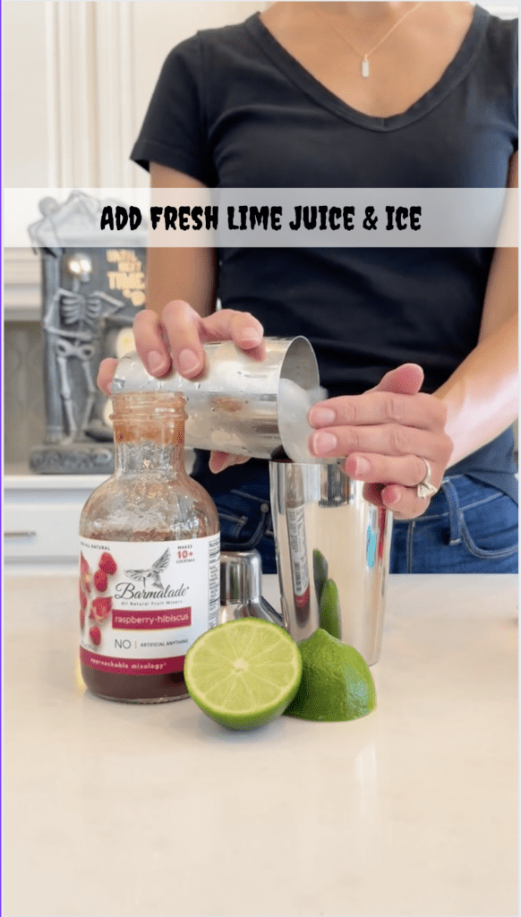add fresh lime juice and ice