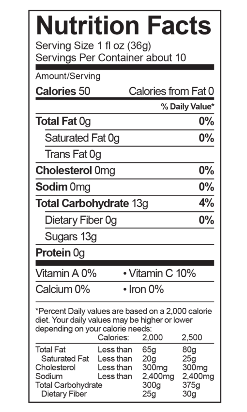 mango habanero nutrition facts