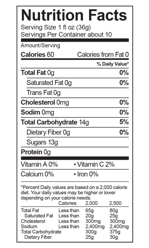 nutrition facts of passion fruit pineapple