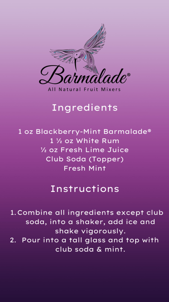 Barmalade ingredients for blackberry mojito