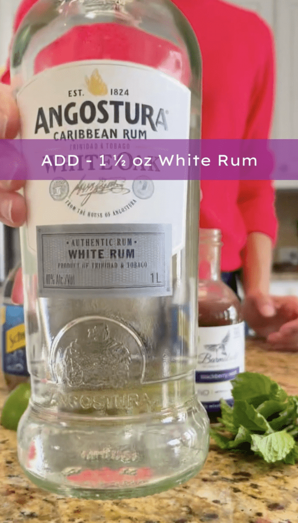 add white rum before mixing